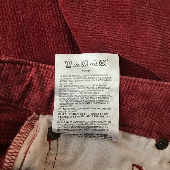 VOLCOM Women’s 25 Rust Crimson Corduroy Stoned Bootleg Boot Cut Pants in EUC - Picture 16 of 16